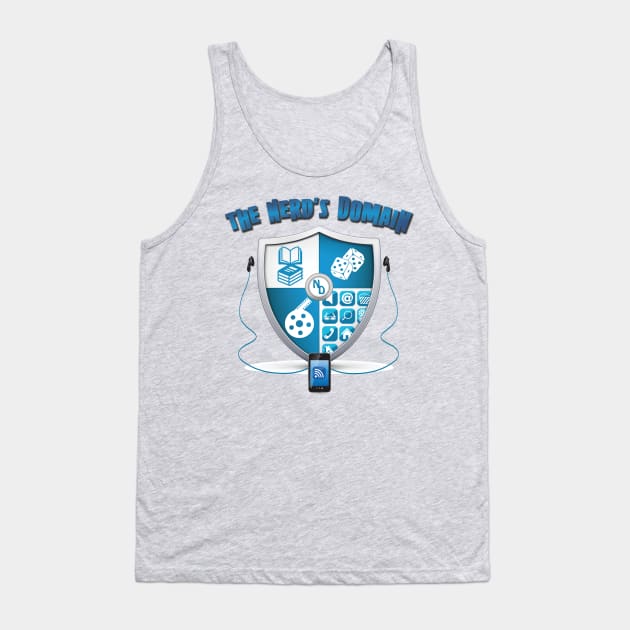 Nerd's Domain Shield with Wordmark Tank Top by The Nerd's Domain